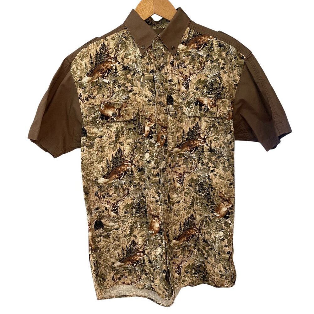RedHead Men Shirt Size M Hunting Embroidery Outdoor Western Y2K Camo Button Down